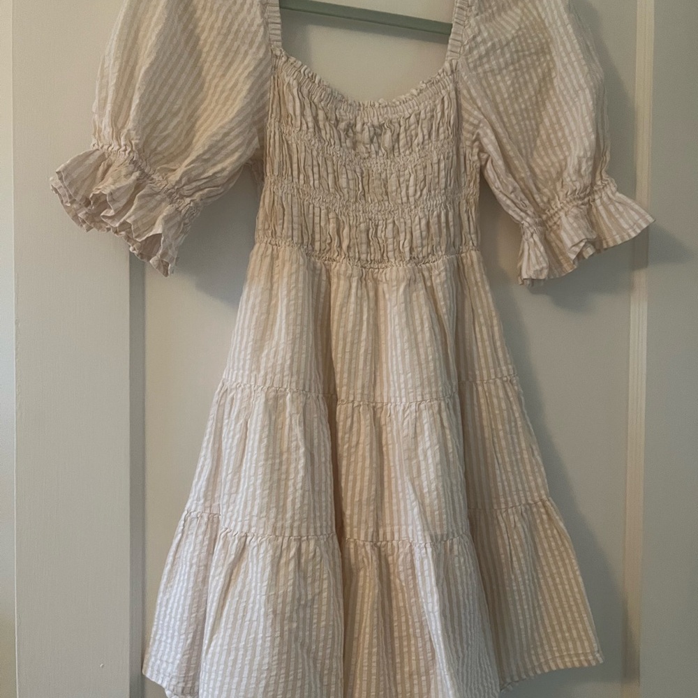 MINKPINK Cream Striped Dress